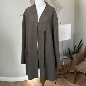 Oska brand boiled wool mid length cardigan car coat
